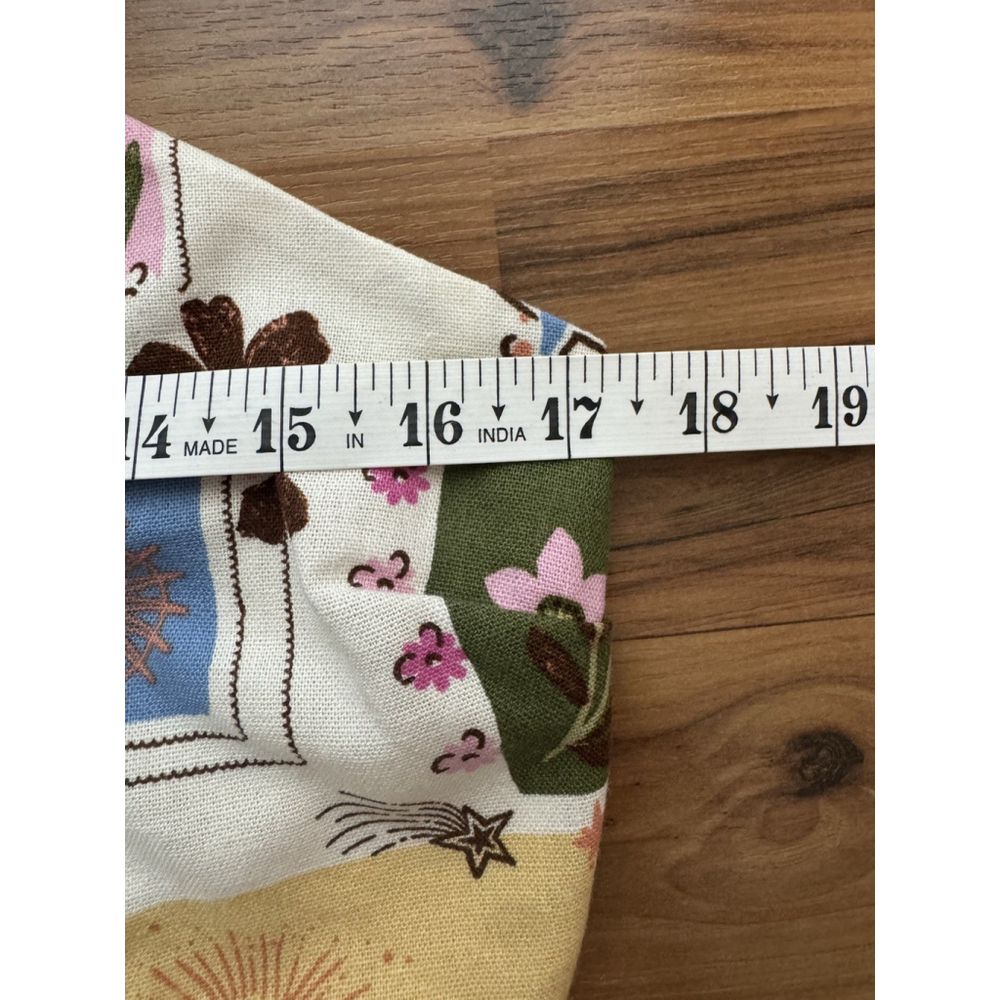 Monteau Patchwork Floral Sundress Large Cottagecore Linen Blend Boho Mini Dress - Picture 8 of 9